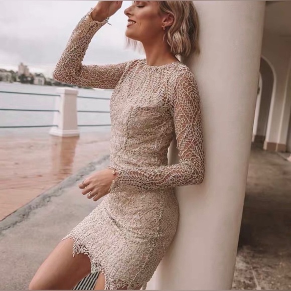 NWOT Party and elegant cream cocktail dress, size SX-S - Picture 3 of 5